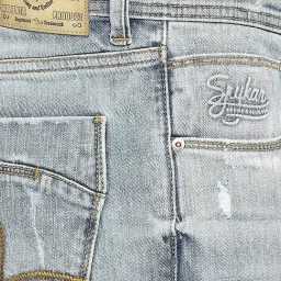 Spykar Vintage Blue Slim Fit Low Rise Distressed Jeans image 4