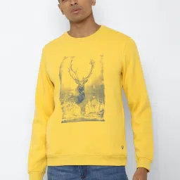 Allen Solly Yellow Regular Fit Graphic Sweatshirt image 1