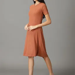 showoffff SHOWOFF Rust Embellished A-Line Dress image 3