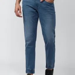 Van Heusen Denim Labs Blue Cotton Regular Fit Jogger Jeans image 1