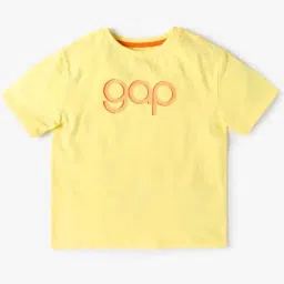 GAP Girls Yellow Cotton Logo T-Shirt-picture-39
