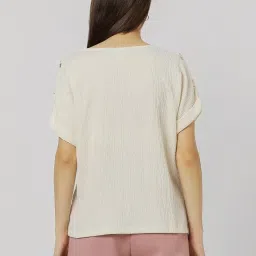Van Heusen Beige Cotton Plain Top image 2