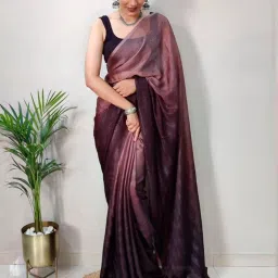 Saree Mall Maroon Printed Sarees With Unstitched Blouse image 2