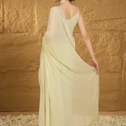 Saree Mall Green Embellished Sarees With Unstitched Blouse image 2