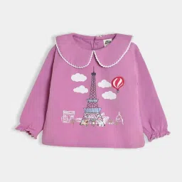 MiArcus Girls Mauve Printed Full Sleeves Casual Tops Tees image 2