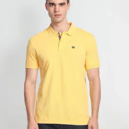 Arrow Sport Yellow Regular Fit Cotton Polo T-Shirt-image-6