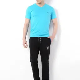 Van Heusen Athleisure Regular Fit Smart Tech Easy Stain Release Solid Trackpants - Black image 5