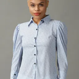 showoffff SHOWOFF Blue Printed Shirt image 1