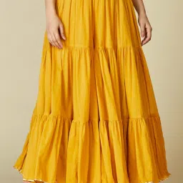 Fabindia Mustard Cotton Printed Kurta Palazzo Set image 5