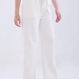 Spykar White Polyester Mid Rise Trackpants image 3