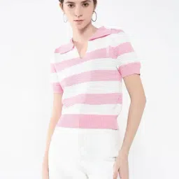 showoffff SHOWOFF Pink & White Striped Top-picture-17