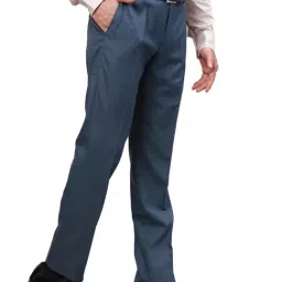 Park Avenue Grey Regular Fit Trousers image 4