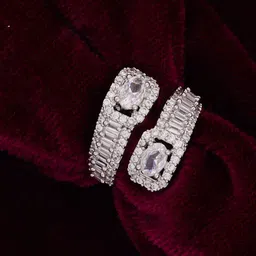 SHONA'S STYLE Rhodium-Plated AD Studded Adjustable Finger Ring-picture-35