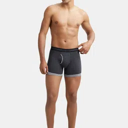 Jockey Men Charcoal Grey Pack of Two Solid Boxer Briefs 1017-0205-BE-MM image 4