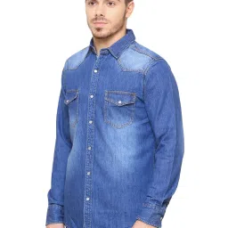 Kuons Avenue Blue Slim Fit Denim Shirt image 3