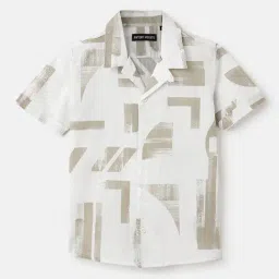 Antony Morato Boys Beige Printed Straight Fit Shirt-image-13