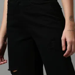 showoffff SHOWOFF Black Solid Mid Rise Jeans image 5