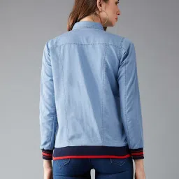 DOLCE CRUDO Light Blue Full Sleeves Jacket image 2