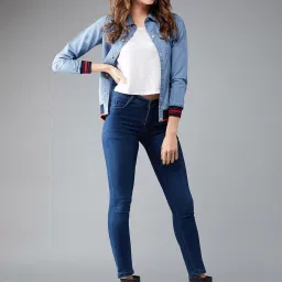 DOLCE CRUDO Light Blue Full Sleeves Jacket image 4