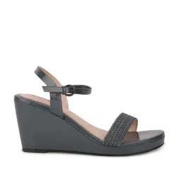 Bata Women's Blue Ankle Strap Wedges-image-33