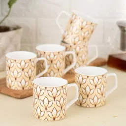 Clay Craft Beige Ceramic Coffee Mug (0.18 L) - Set of 6-image-65