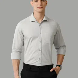 CAVALLO by Linen Club Grey Contemporary Fit Shirt-picture-27