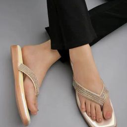 Shoetopia Women's Golden Thong Sandals-picture-47