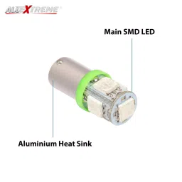 AllExtreme EXTG9S3 BA9S LED Parking Light Super Bright 8 SMD Car Interior License Plate Wedge Dome Trunk Dashboard Bulb for Car Bike and Motorcycle (3W, Green, 2 PCS) image 2