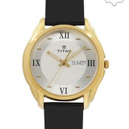 Titan Men Silver-Toned & White Dial Watch NH1578YL04-picture-12