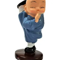 Afterstitch Yellow 4 Pieces Kungfu Monk Buddha Babies Figurine Showpiece image 3