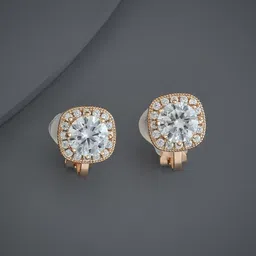 Kushal's Fashion Jewellery Rose Gold-Plated Party Zircon Geometric Studs Earrings-picture-15
