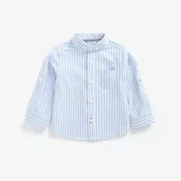 Mothercare Kids Blue Cotton Striped Full Sleeves Shirt-image-27