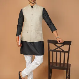 Wintage Men Regular Linen Kurta with Pyjamas image 1