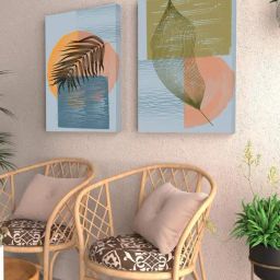 Art Street Printed Blue Cotton Canvas Wall Art - Set of 2-picture-16