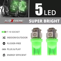 AllExtreme LED T10 194 168 2825 W5W 5050 5 SMD Bulb For Car-Interior Clearance Wedge Dome Trunk Dashboard Bulb License Plate Light Lamp DC 12V (2 PCs, Green) image 3