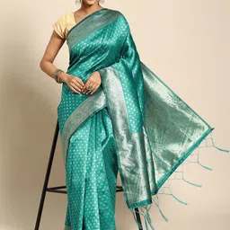 Anouk Floral Zari Silk Blend Saree-picture-14
