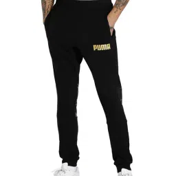 Puma Black Slim Fit Camo Print Cotton Joggers-image-26