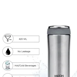 Milton Steel-Toned Optima Thermosteel Hot & Cold Flask 420 ml image 4