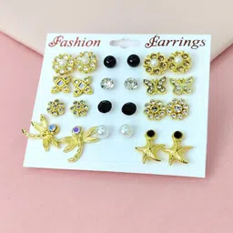 Honbon Women Gold Earrings-image-22