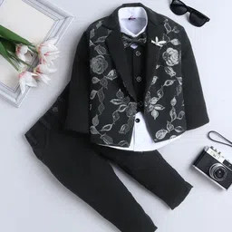 BAESD Boys Sequined Zari Embroidery Notched Lapel Single-Breasted Three-Piece Suit-picture-36