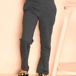 Kids Cave 100% Kids Cave Ankle Length 100% Cotton Bio Washed Solid Track Pant - Dark Grey Biowashed Ankle Length Track Pant-Dark Grey-picture-14