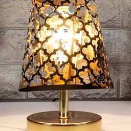 Devansh Net Metal Etching Table Lamp With Metal Gold Round Base-picture-14