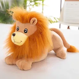 Tickles Sleeping Jungle Lion Leo Soft Stuffed Plush Animal Toy for Kids Boys & Girls (Size: 30 cm Color: Brown)-picture-15
