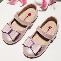 Mine Sole Bow Applique Detailed Mary Jane Ballerinas With Velcro Closure - Pink-picture-20