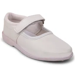 LIBERTY Solid Velcro Closure School Shoes - White image 1