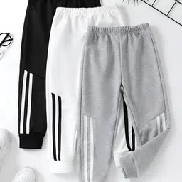 Googo Gaaga Cotton Knit Pack Of 3 Side Taped Pajamas - Grey White & Black-picture-22