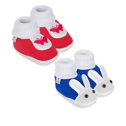 NESKA MODA 0 To 6 Months Set of 2 Pair Newborn Baby Unisex Soft Skin-Friendly Cotton Rabbit Booties-picture-8