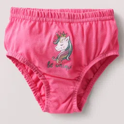 Bodycare Cotton Knit Panties With Star & Unicorn Print Pack Of 4 - Multicolour image 2