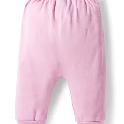 Little Kangaroos Woven Full Length Fleece Pant With Bunny Applique - Pink image 2