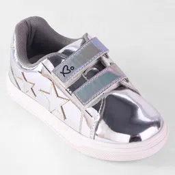 Babyoye Casual Shoes with Velcro Closure & Star Patch - Sliver image 3